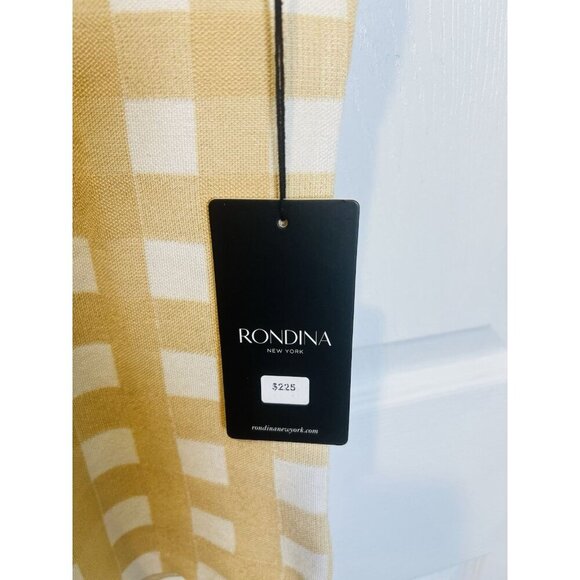 Rondina Gingham Sleeveless Knit Tank Top Medium Tan Cream Silk Blend MSRP $225 - Picture 4 of 7